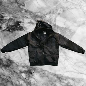 Sleek Black Hooded Jacket